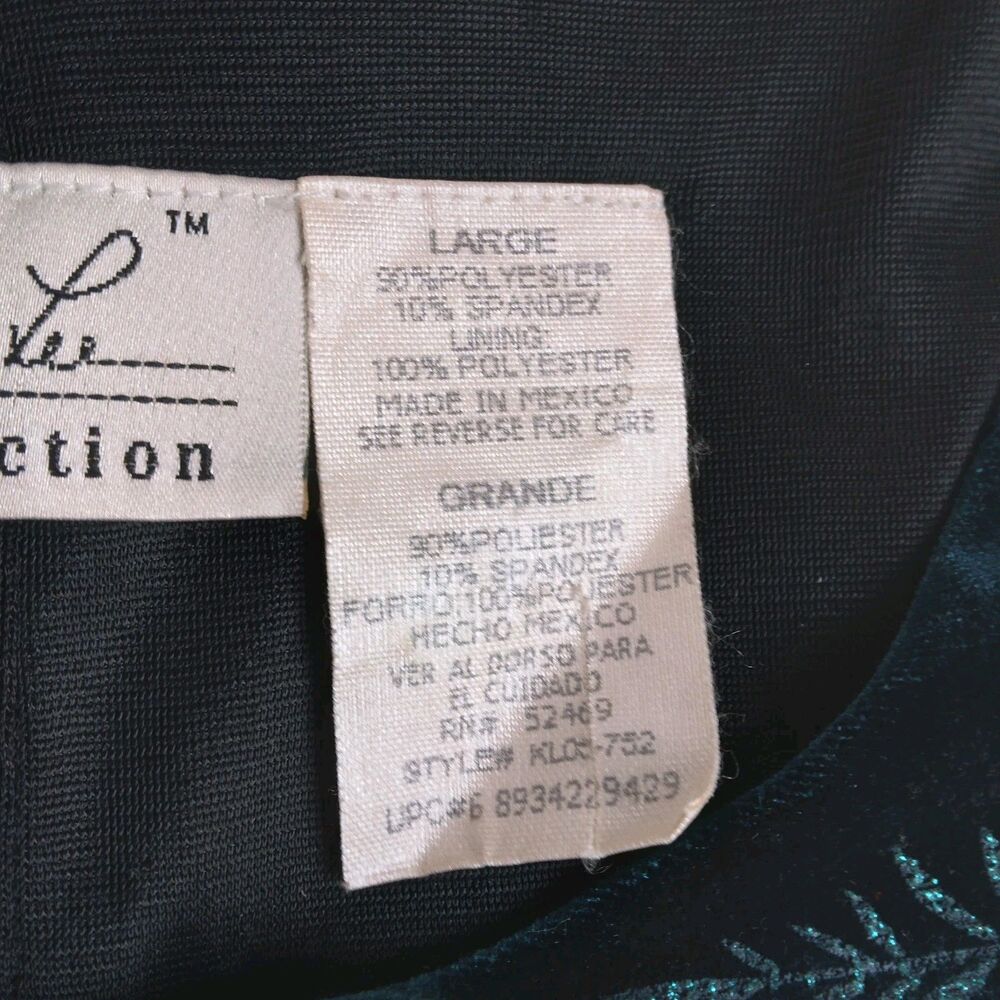 Vintage Kathie Lee Womens Velvet Maxi Dress Dark Green Holiday Women's Large - Picture 6 of 12